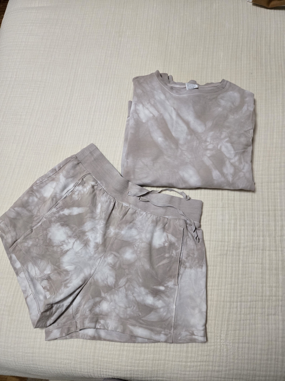 all in motion Taupe Tie-Dye Athletic Crewneck And Shorts Set